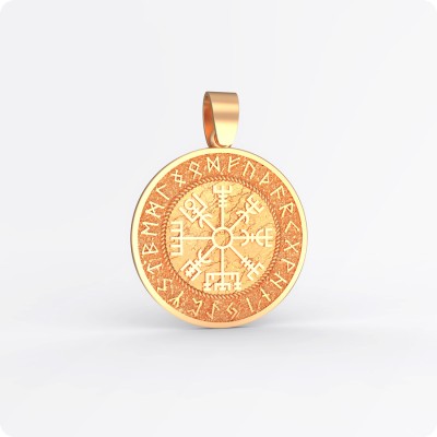 Рунический компас Вегвизир (Vegvisir) из золота в Руническом кргуе Рунический компас Вегвизир (Vegvisir) из золота в Руническом кргуе
