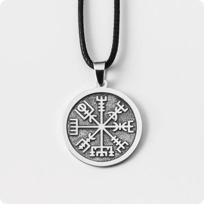 Рунический компас Вегвизир (Vegvisir) из серебра в Два уровня Рунический компас Вегвизир (Vegvisir) из серебра в Два уровня